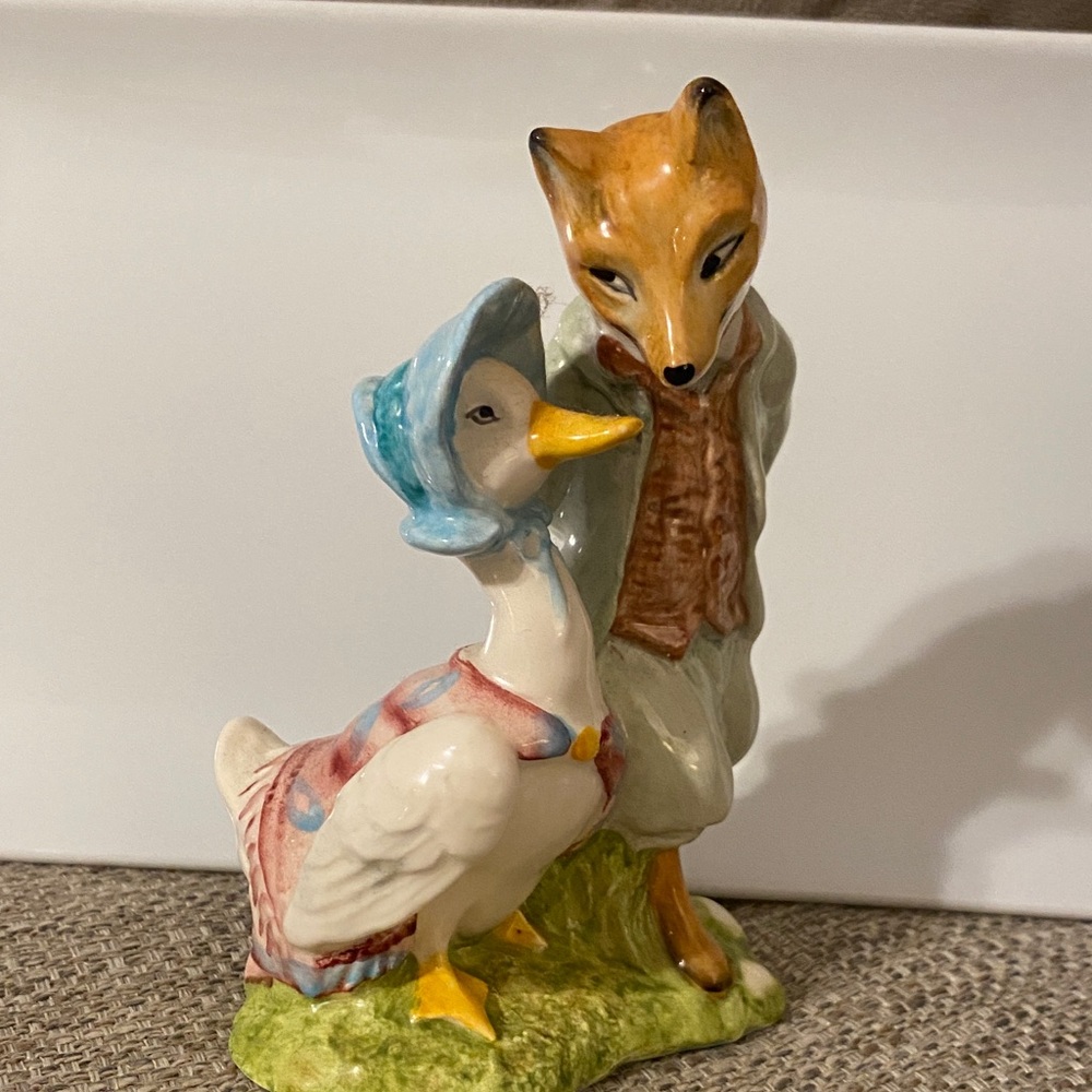 1980s Royal Albert Fox and Goose Figurine - Blue and Brown - Picture 6 of 7